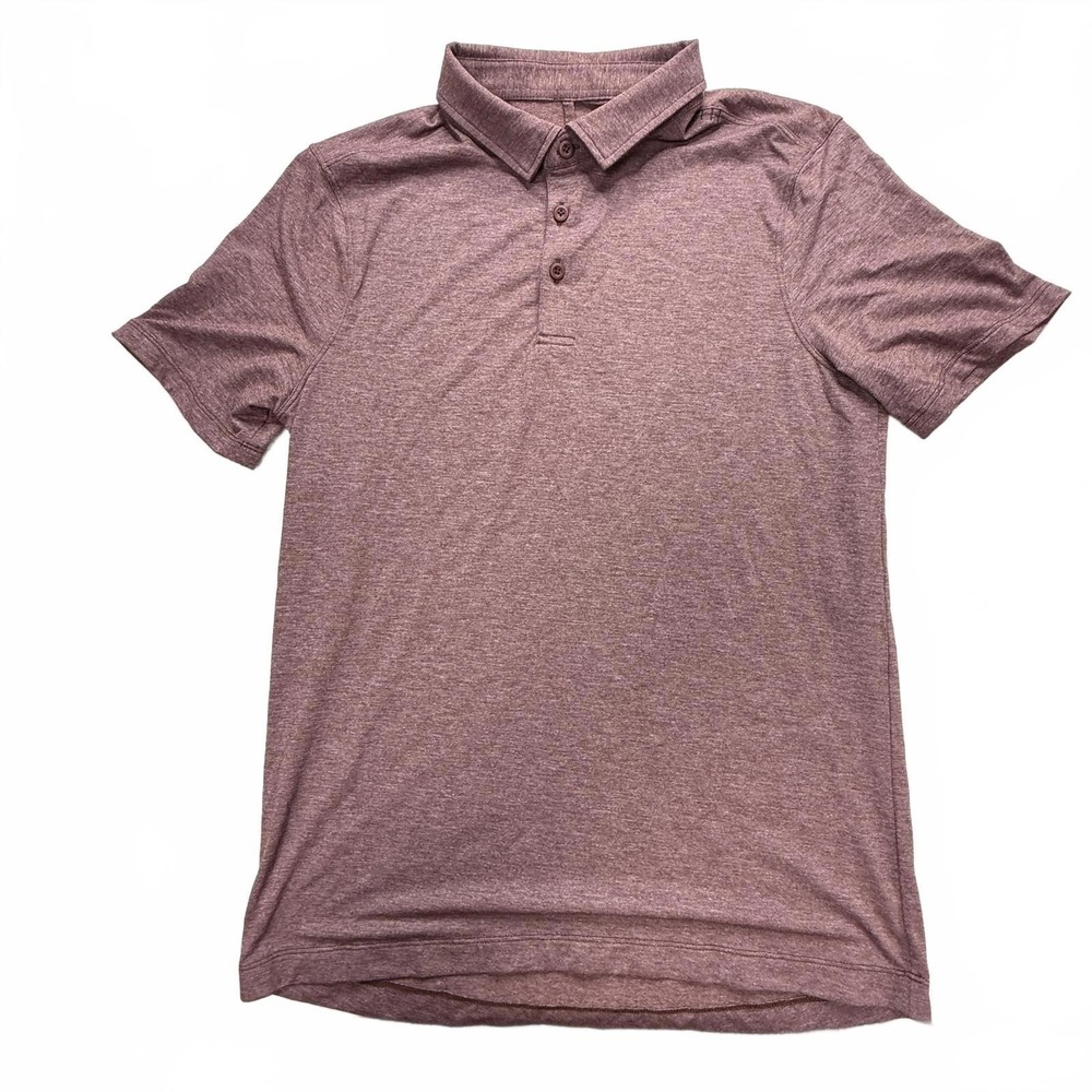 Lululemon Men's Short Sleeve Evolution Polo Shirt Heathered‎ Burgundy Size s